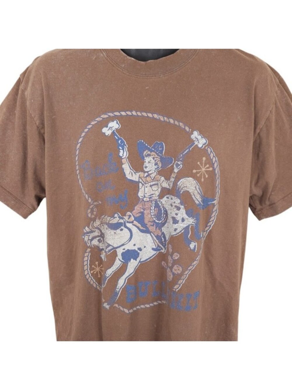 Cowboy Cowgirl T Shirt Mens Size Large Brown Back On My Bullsh*t Rodeo